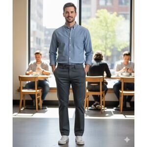 OOBE men's dark gray pants size 30x30 flat front trousers dress pants charcoal